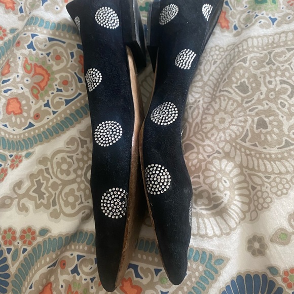 Kate Spade black and rhinestone suede flats - Picture 2 of 6